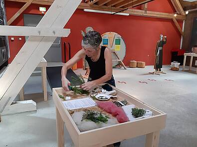 Aufbau Sonderausstellung Andrea Zangenfeind